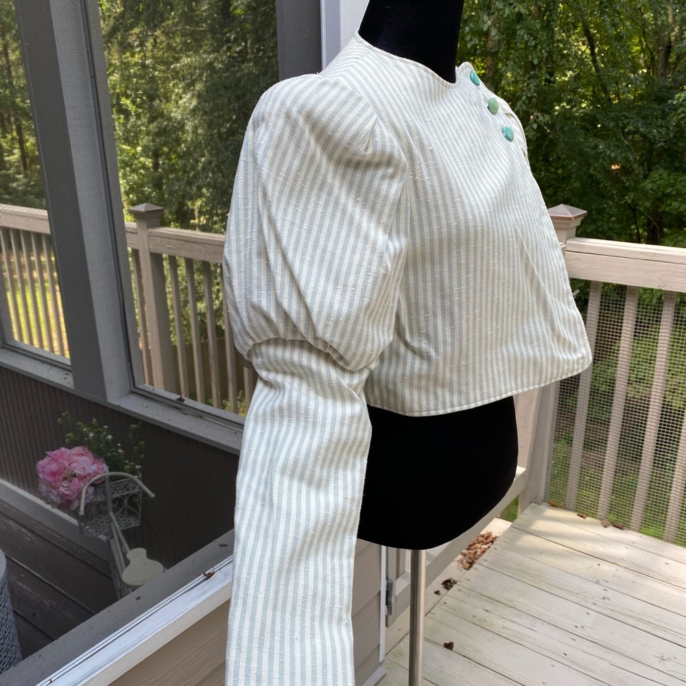 Vintage 80s Puffy Sleeve Cottagecore Victorian Top - Picture 4 of 8